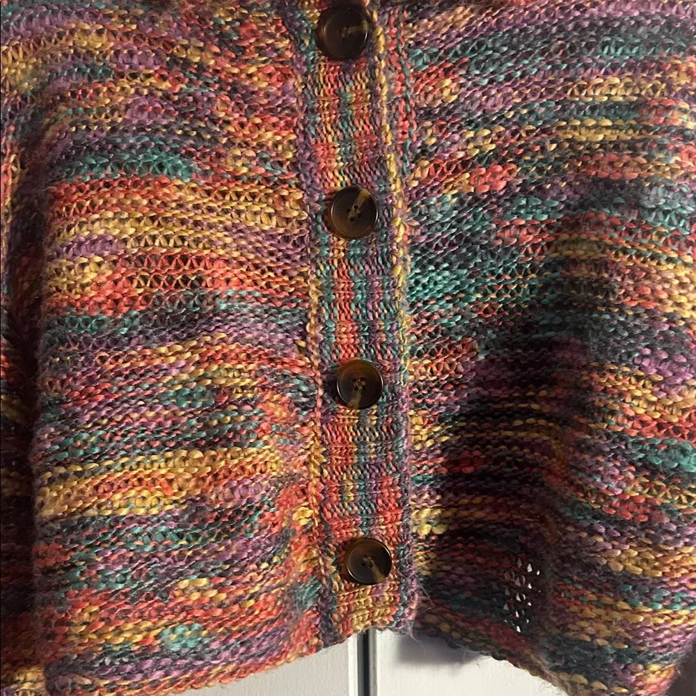 Urban outfitters BDG Multicolor Knit Cropped Cardigan rainbow colors - Picture 3 of 8